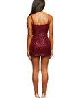 Sparkle Slip Dress | Premium Sequin & Lace in Wine